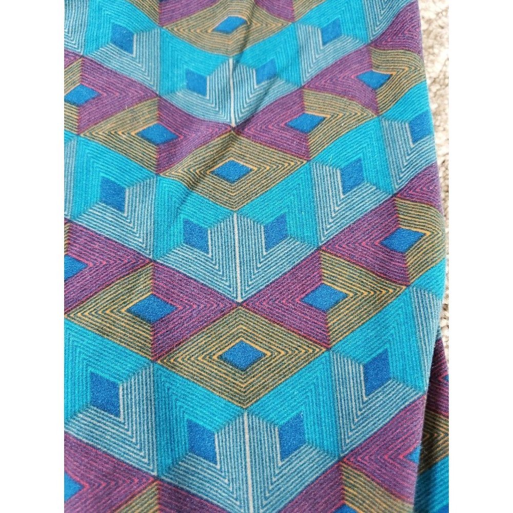 Lularoe Blue Pattern One Size Leggings - Picture 2 of 3